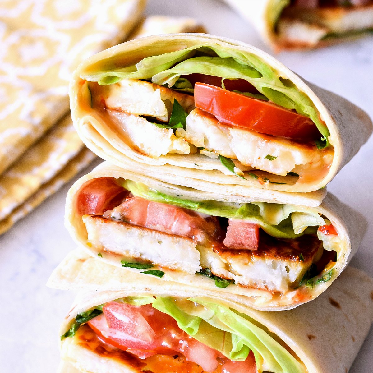 vegetable wrap with herb cheese