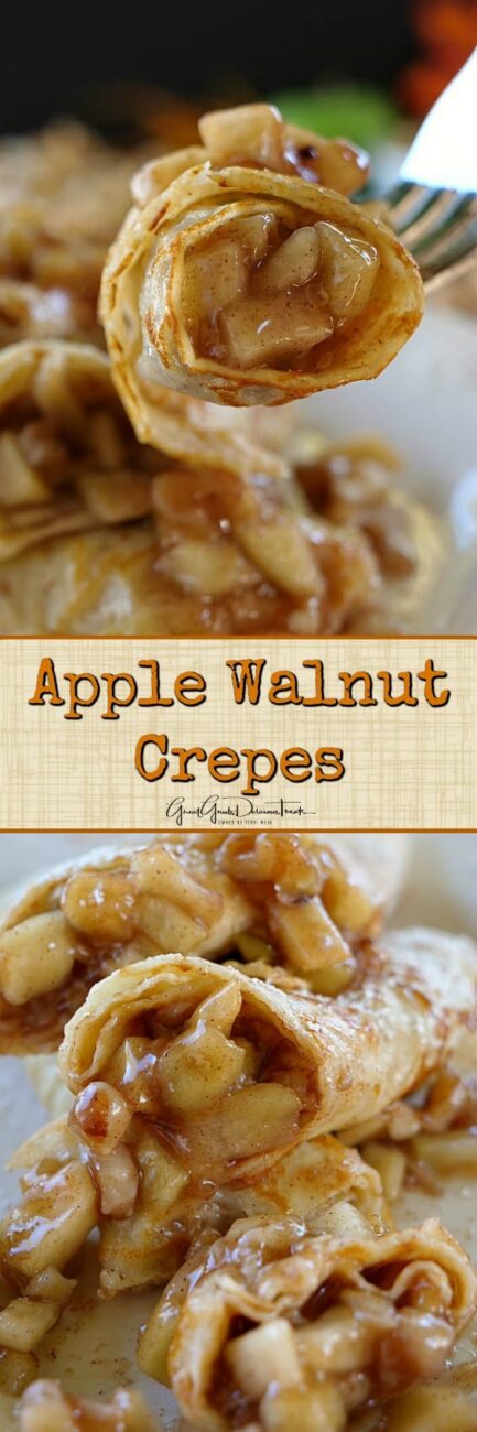 apple cinnamon pancakes with walnut filling