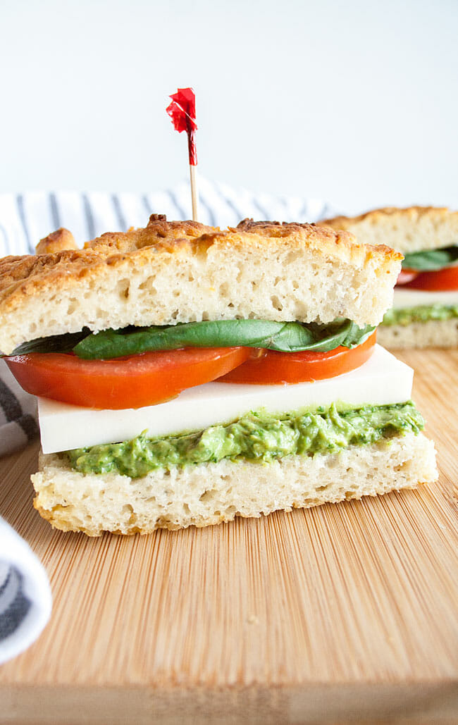 avocado and mozzarella sandwich