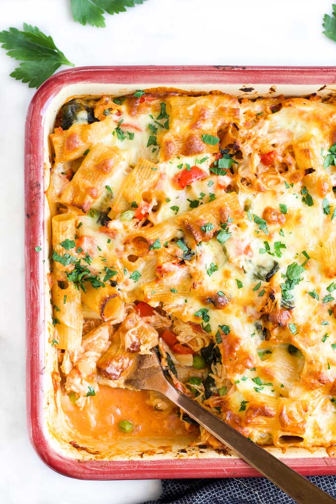 baked pasta with chicken and dill