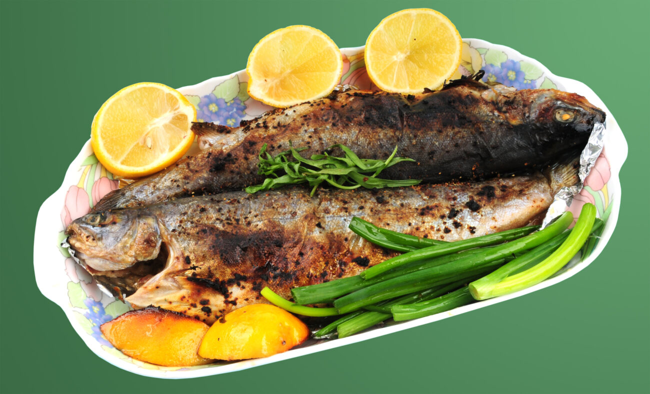 baked trout with almonds