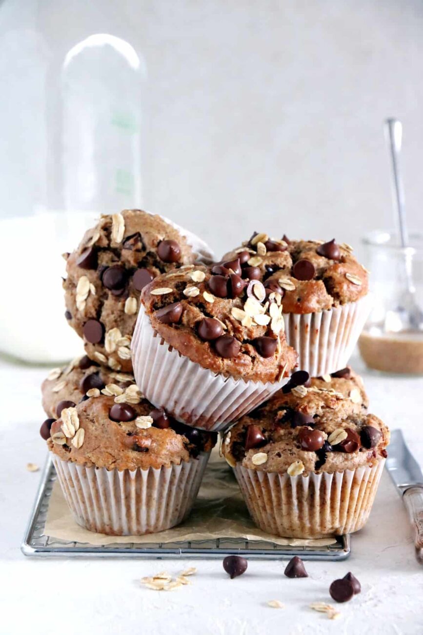 banana chocolate muffins with yoghurt and sugar free