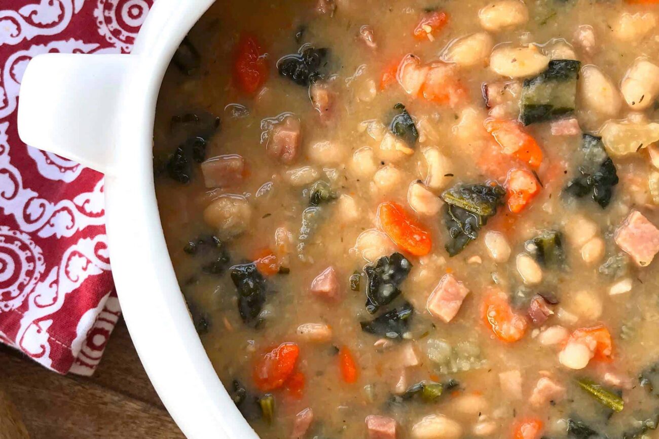 bean soup with smoked meat and vegetable recipes