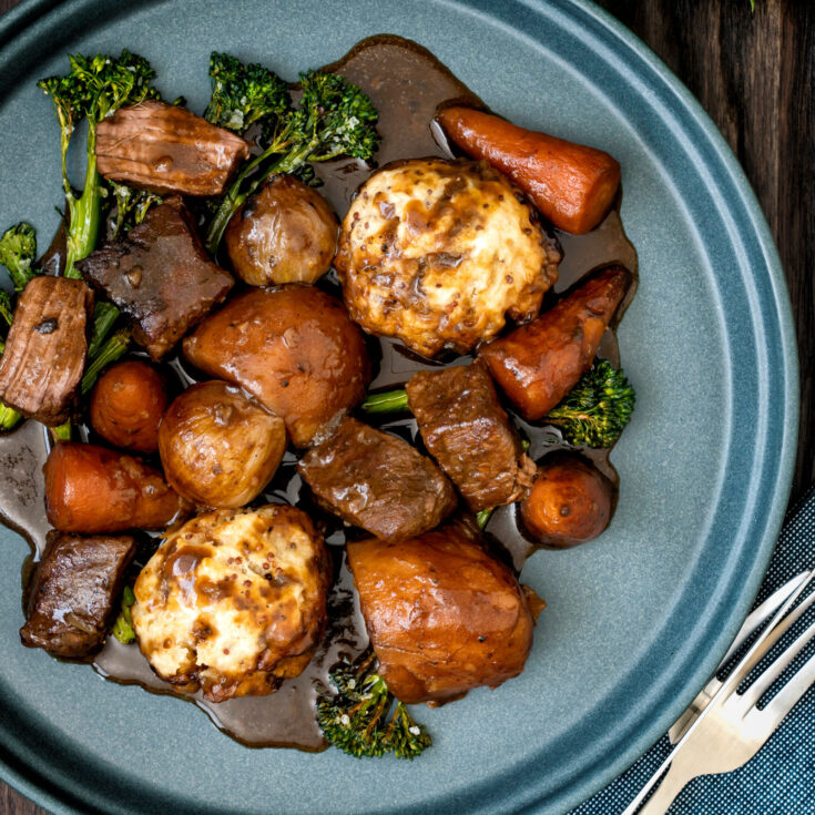 beef soup with poured dough