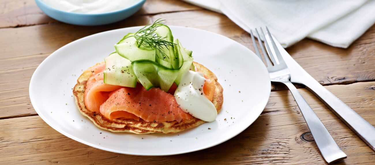 beer pancakes with smoked salmon