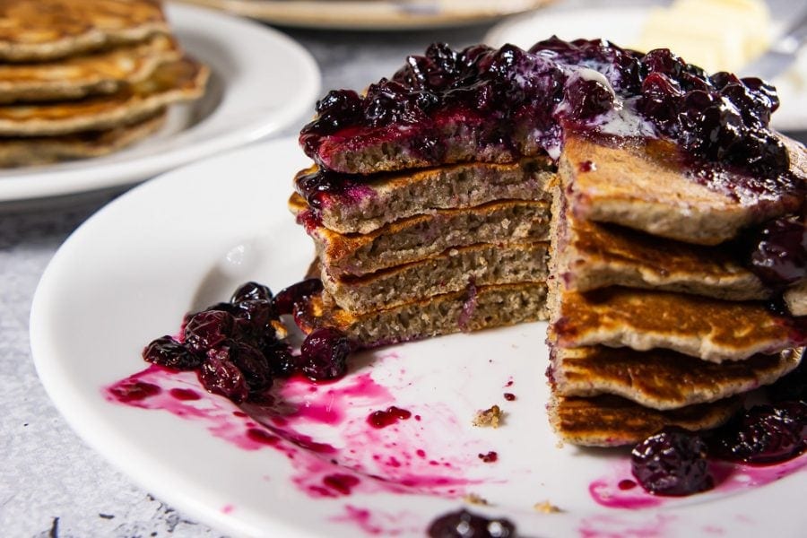 buckwheat pancakes with homemade jam