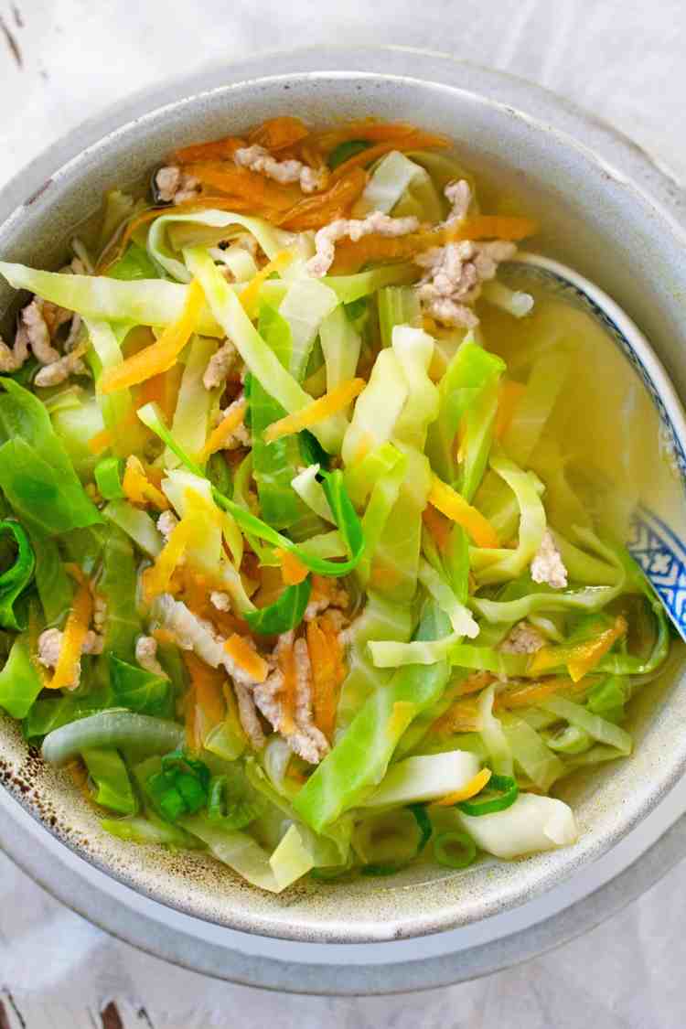 cabbage soup with pork belly