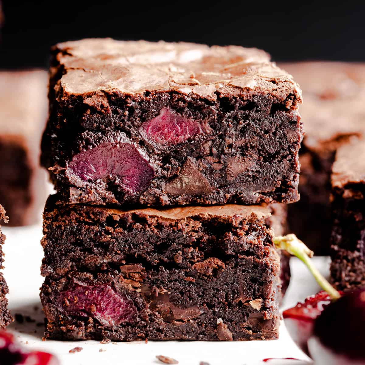 cheese curd cherry brownies