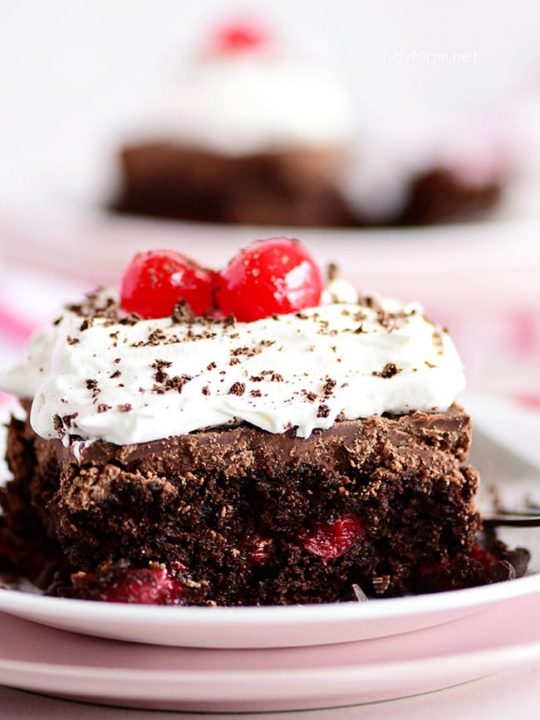 cherry slices with ganache glaze