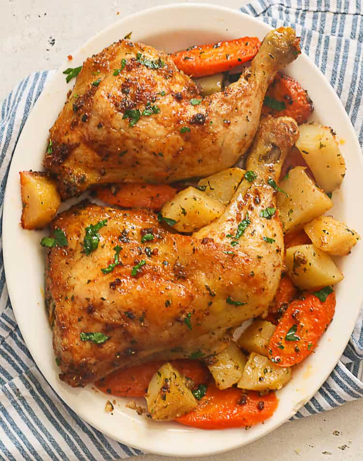 chicken in marinade baked with potatoes