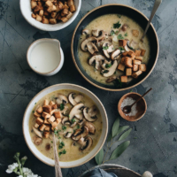 chicken soup with egg yolk and cream