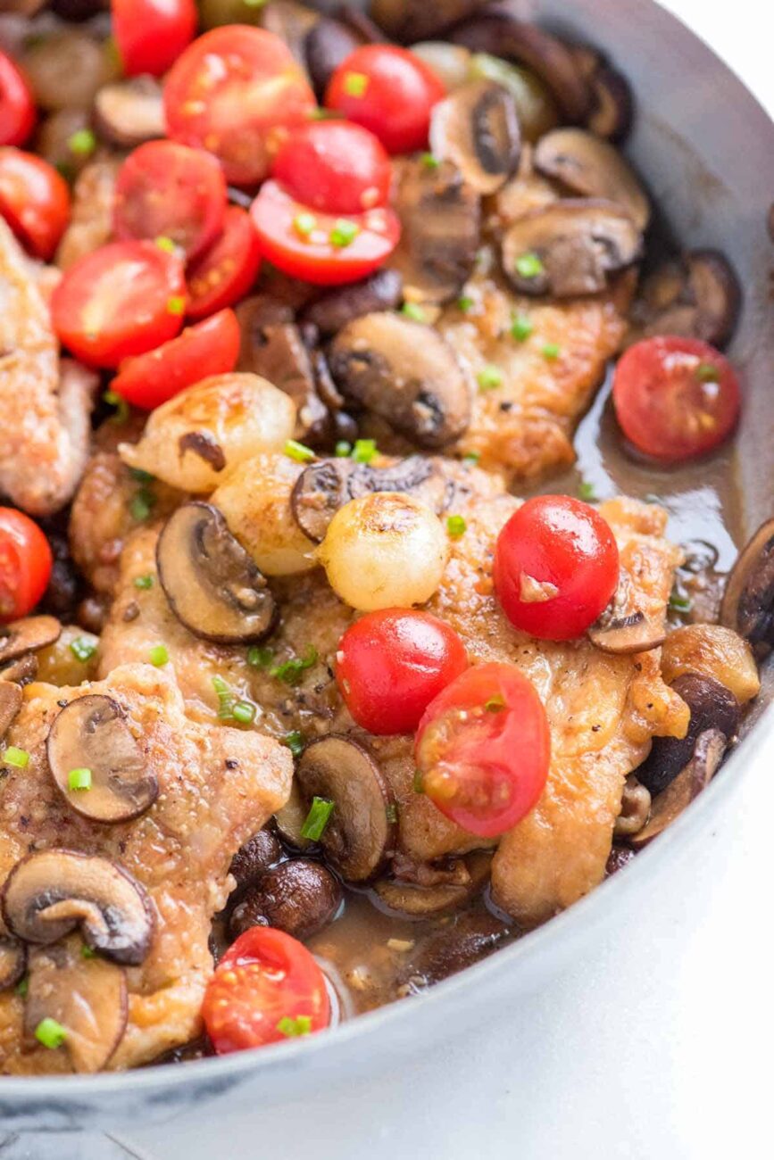 chicken with mushrooms and tomatoes