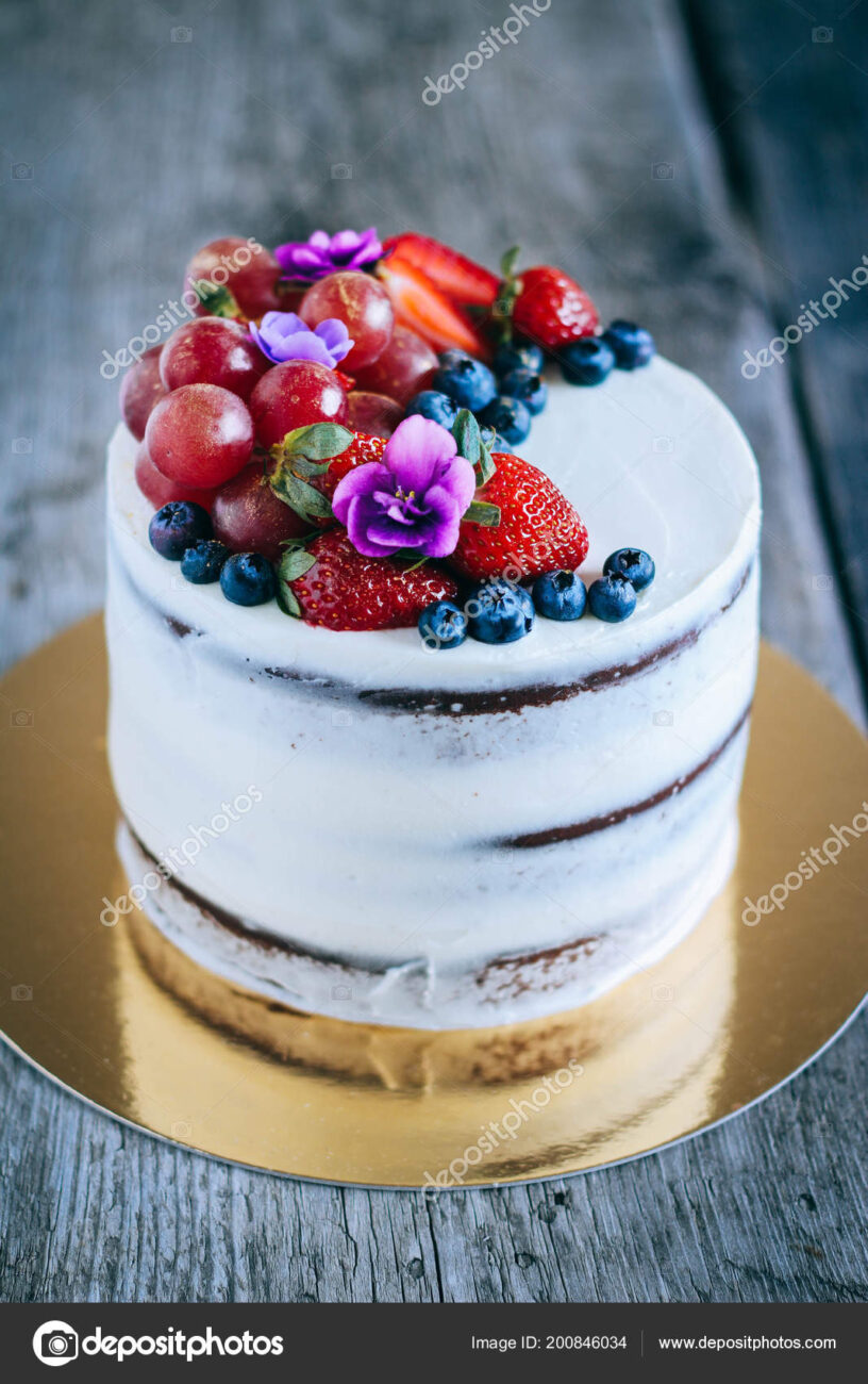 chocolate cake with blueberry cream