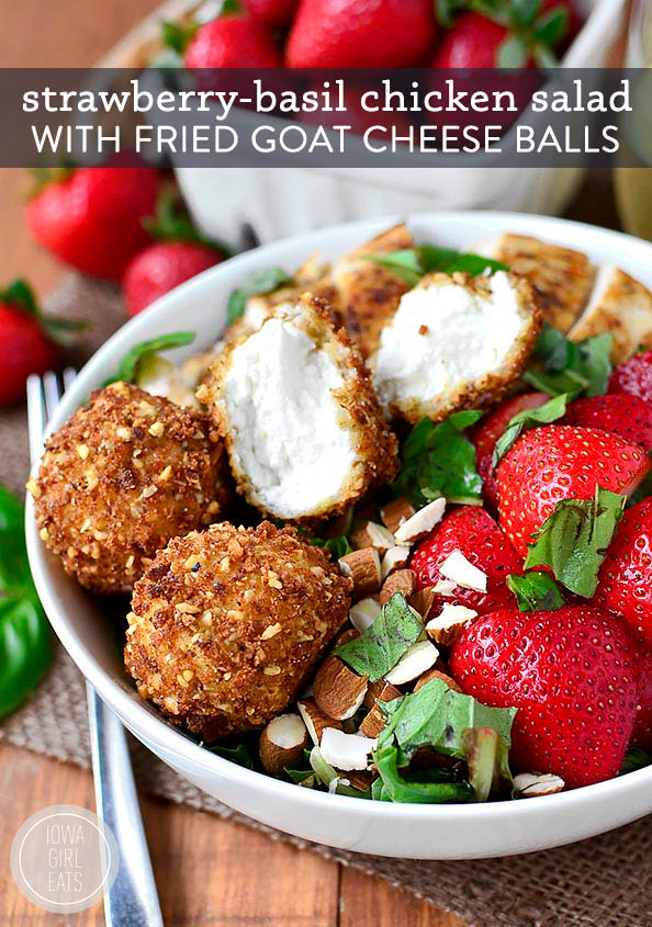 cottage cheese balls with strawberries