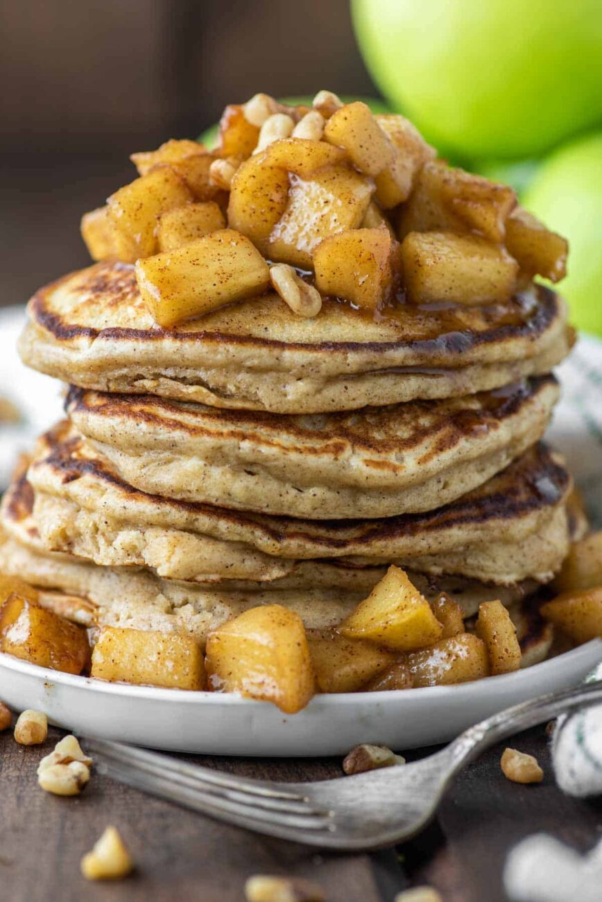 cottage cheese pancakes with apples in the batter 1