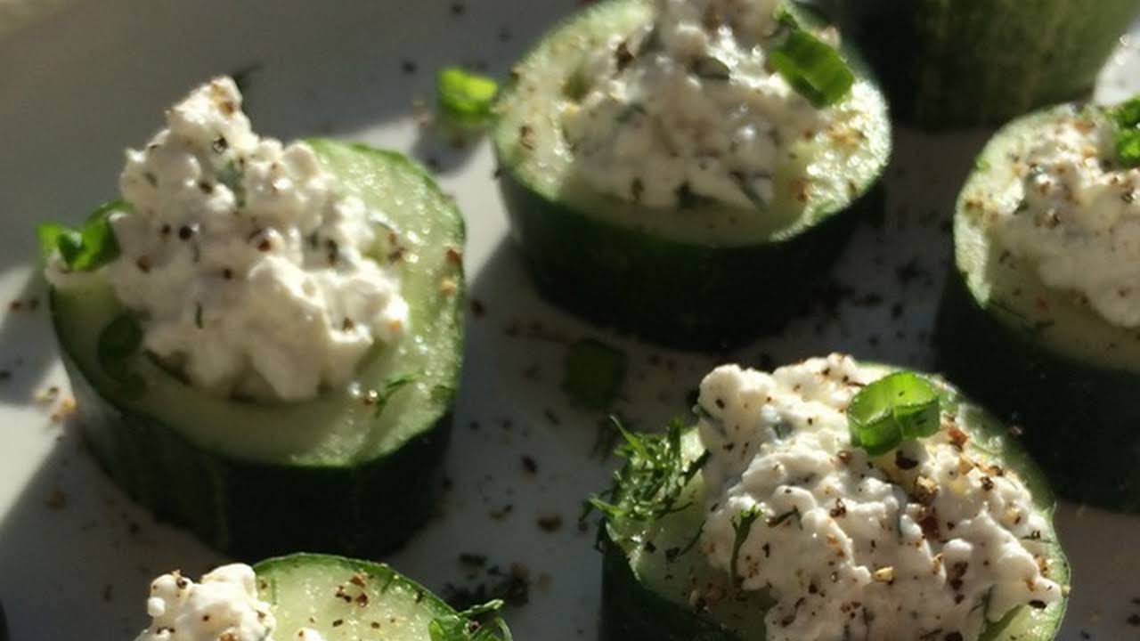 cucumbers stuffed with cottage cheese cream 1