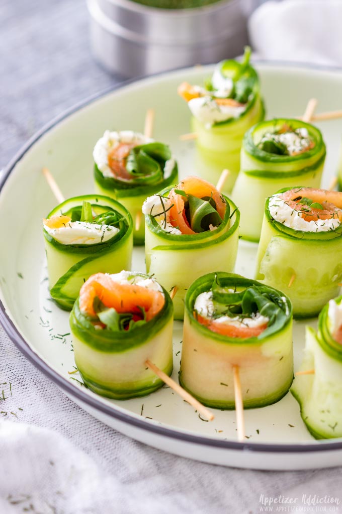 cucumbers stuffed with cottage cheese cream