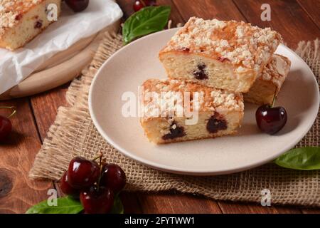 danube waves with sour cherries and white icing