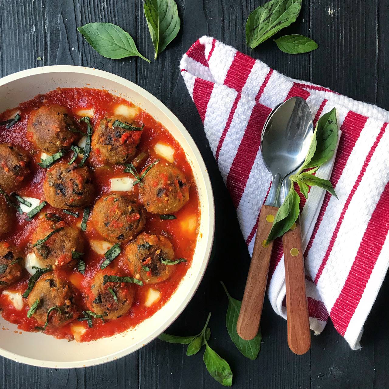 eggplant balls in tomato sauce