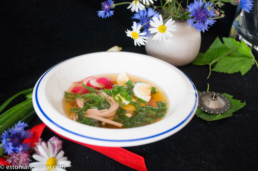 estonian style milk soup with potatoes and barley groats