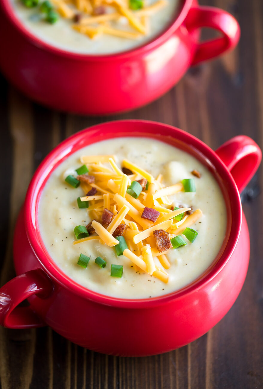 garlic cream soup with bacon