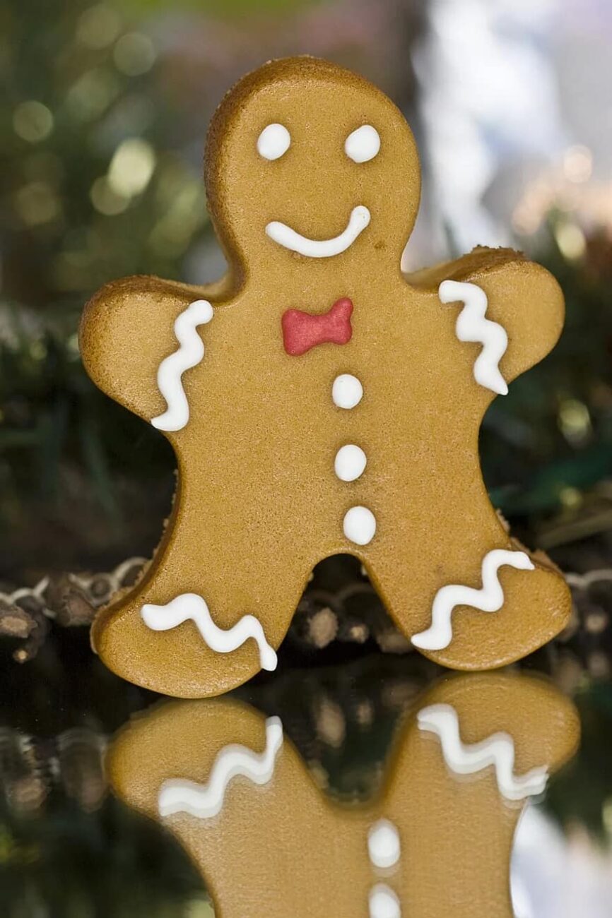 gingerbread cookies decorated with marzipan