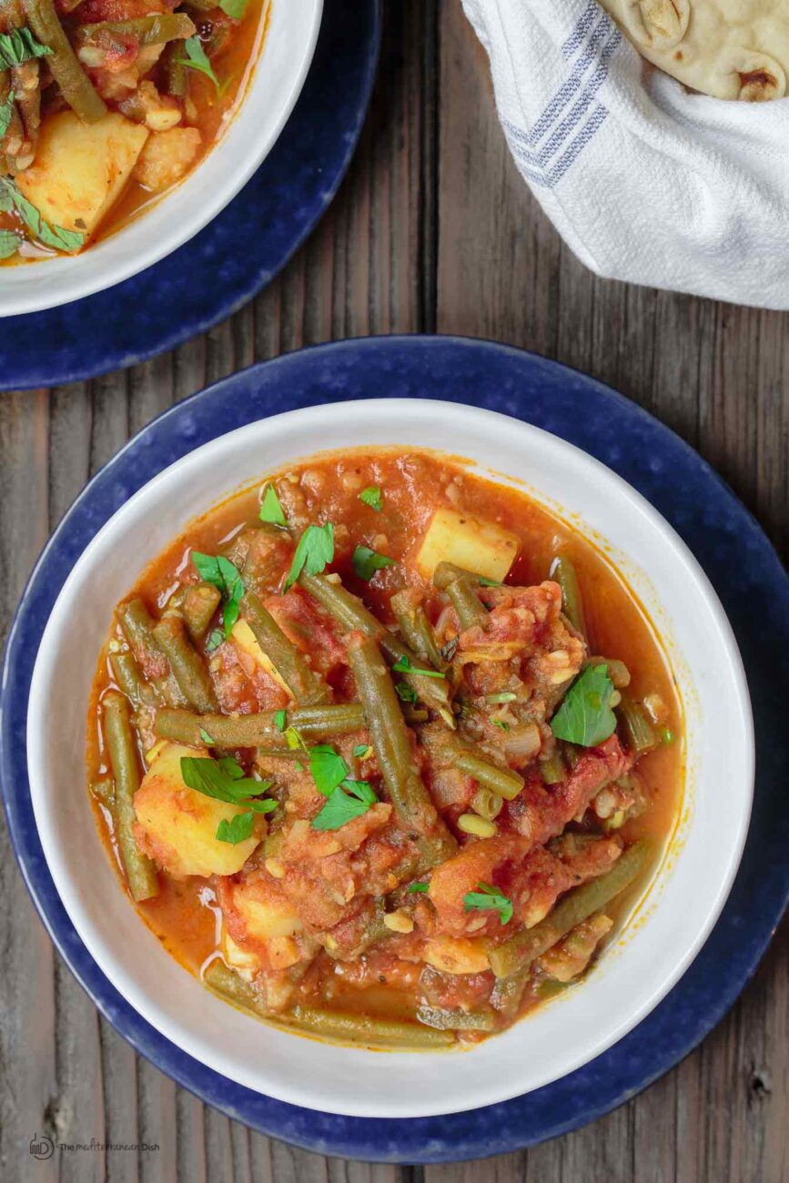 green bean and minced meat soup