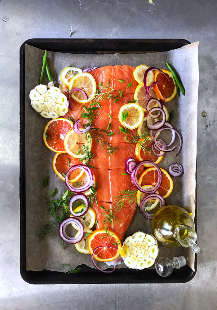 grilled salmon with herbs