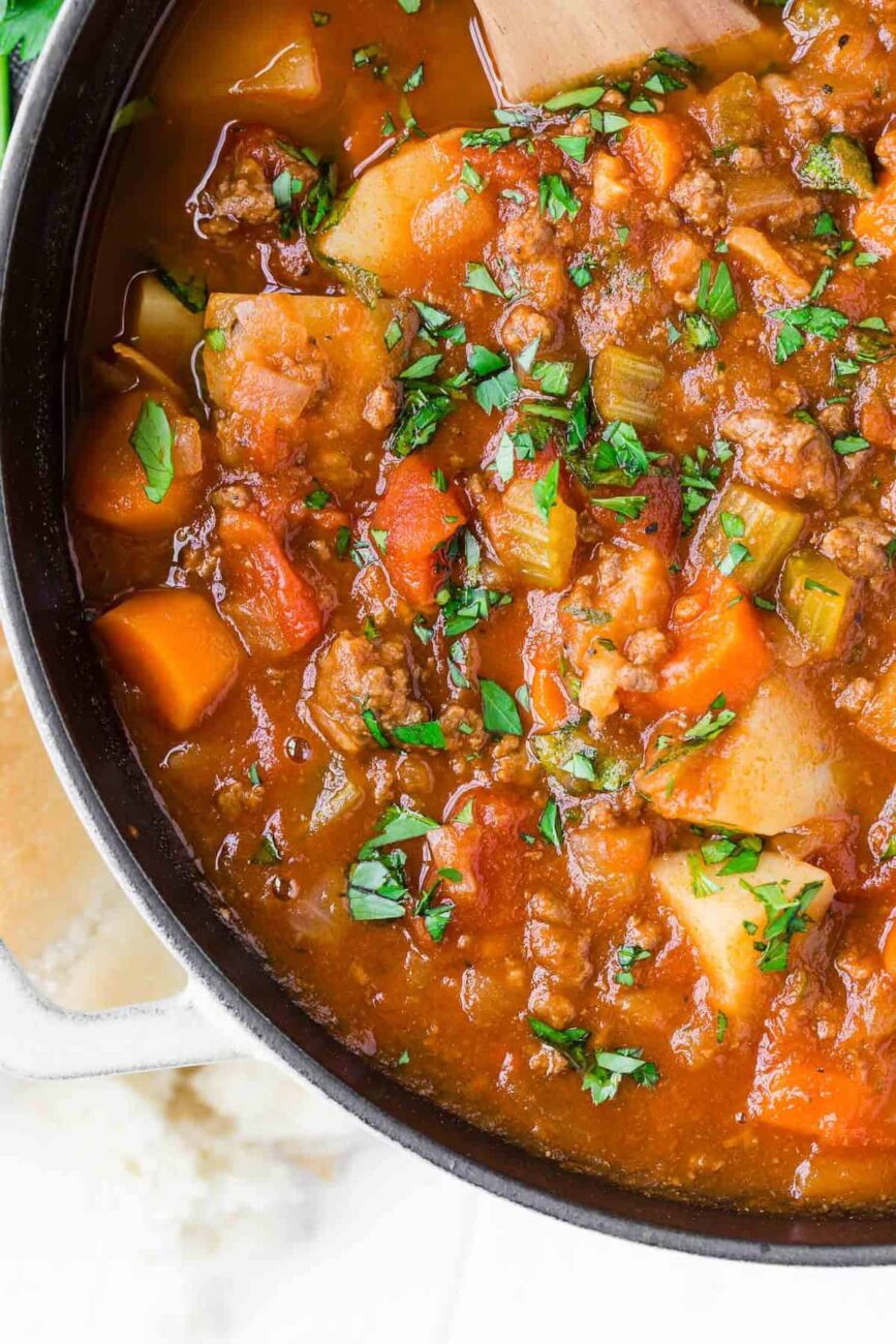 ground beef soup with potatoes 1