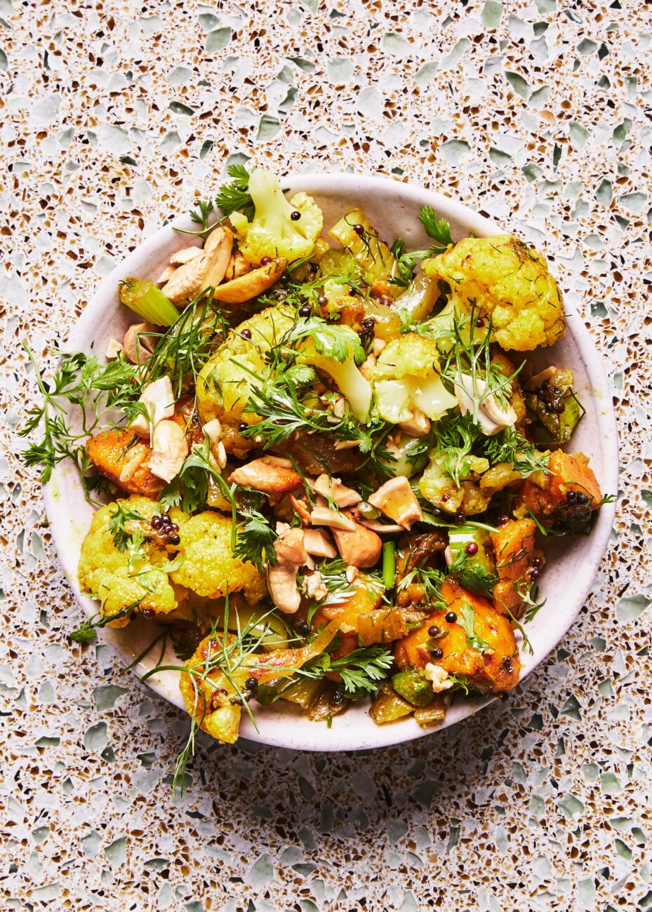 indian delicacy potatoes with cauliflower