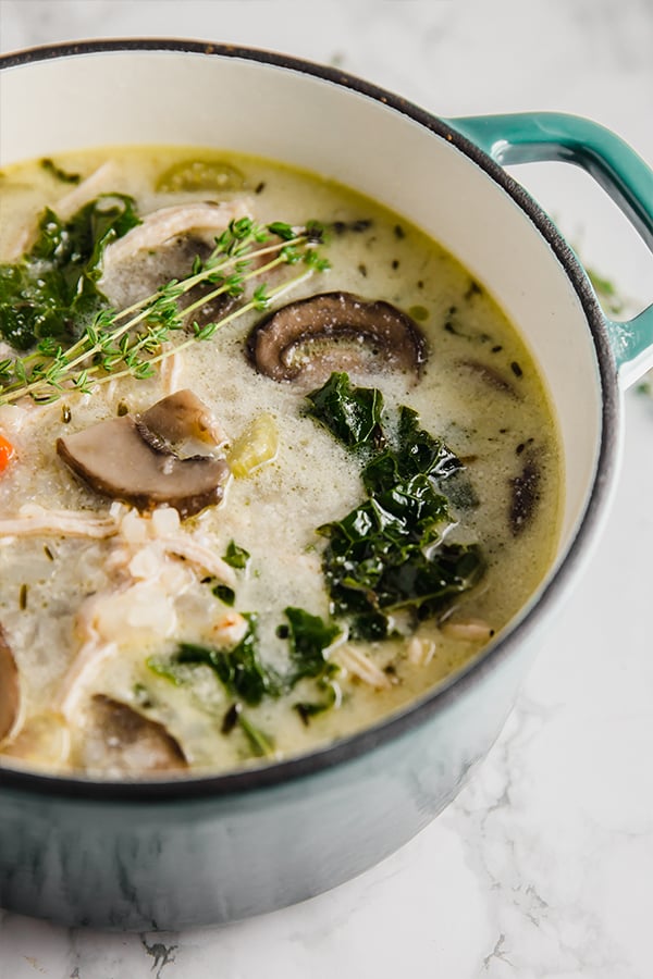 kale and mushroom soup