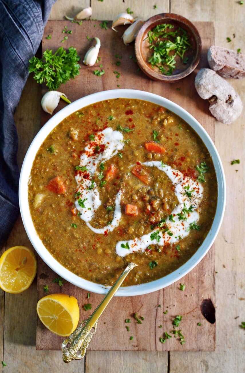 lentil soup with oat flakes