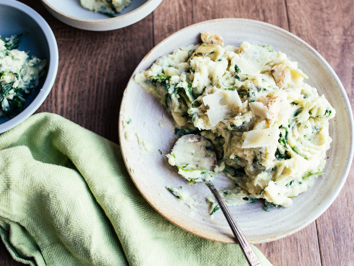 mashed potatoes with spinach