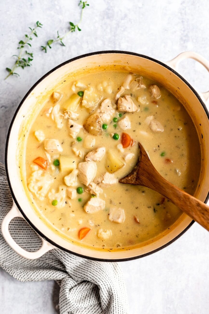 milk soup with potato pastry dumplings