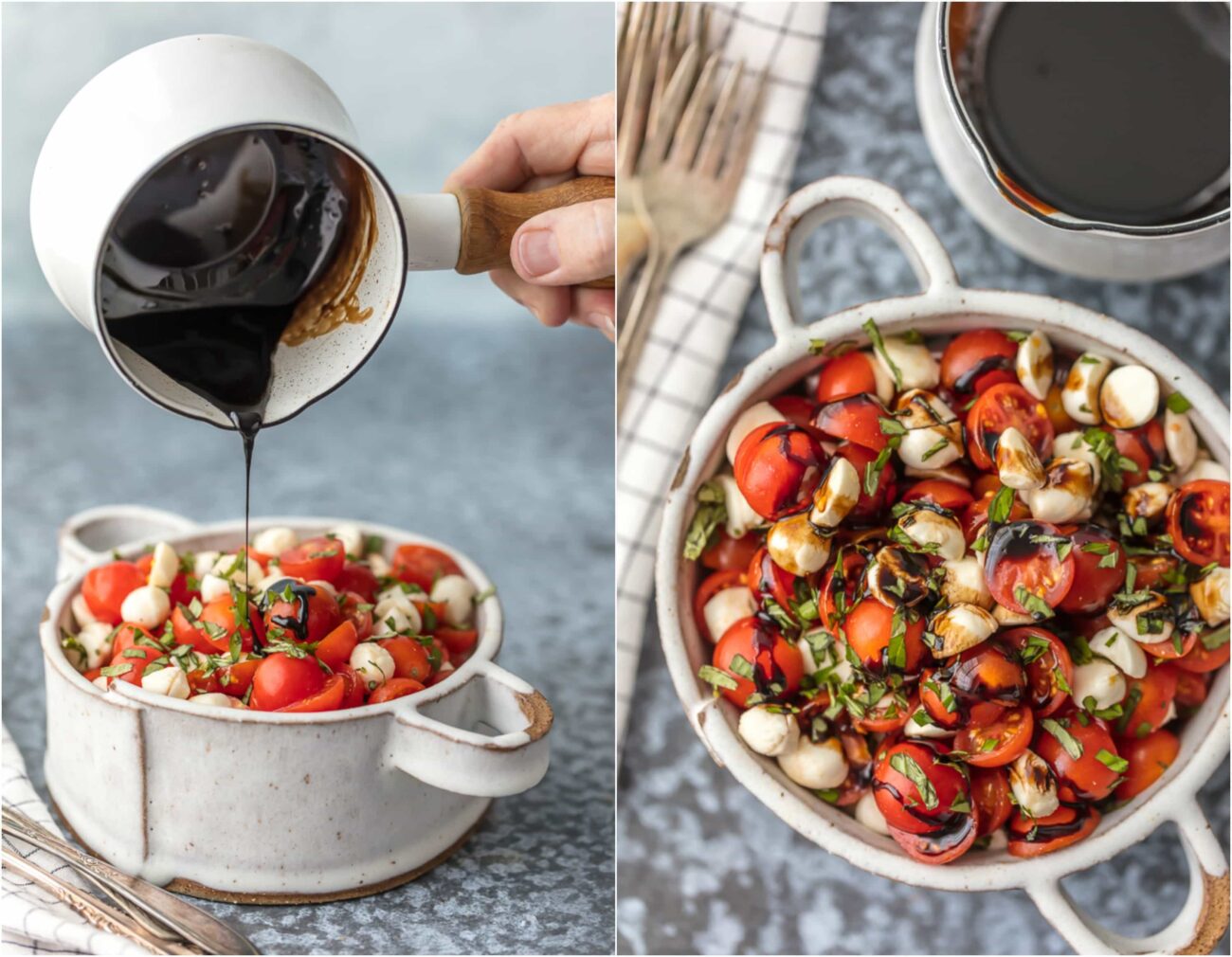 mozzarella salad with roasted capers and white balsamic