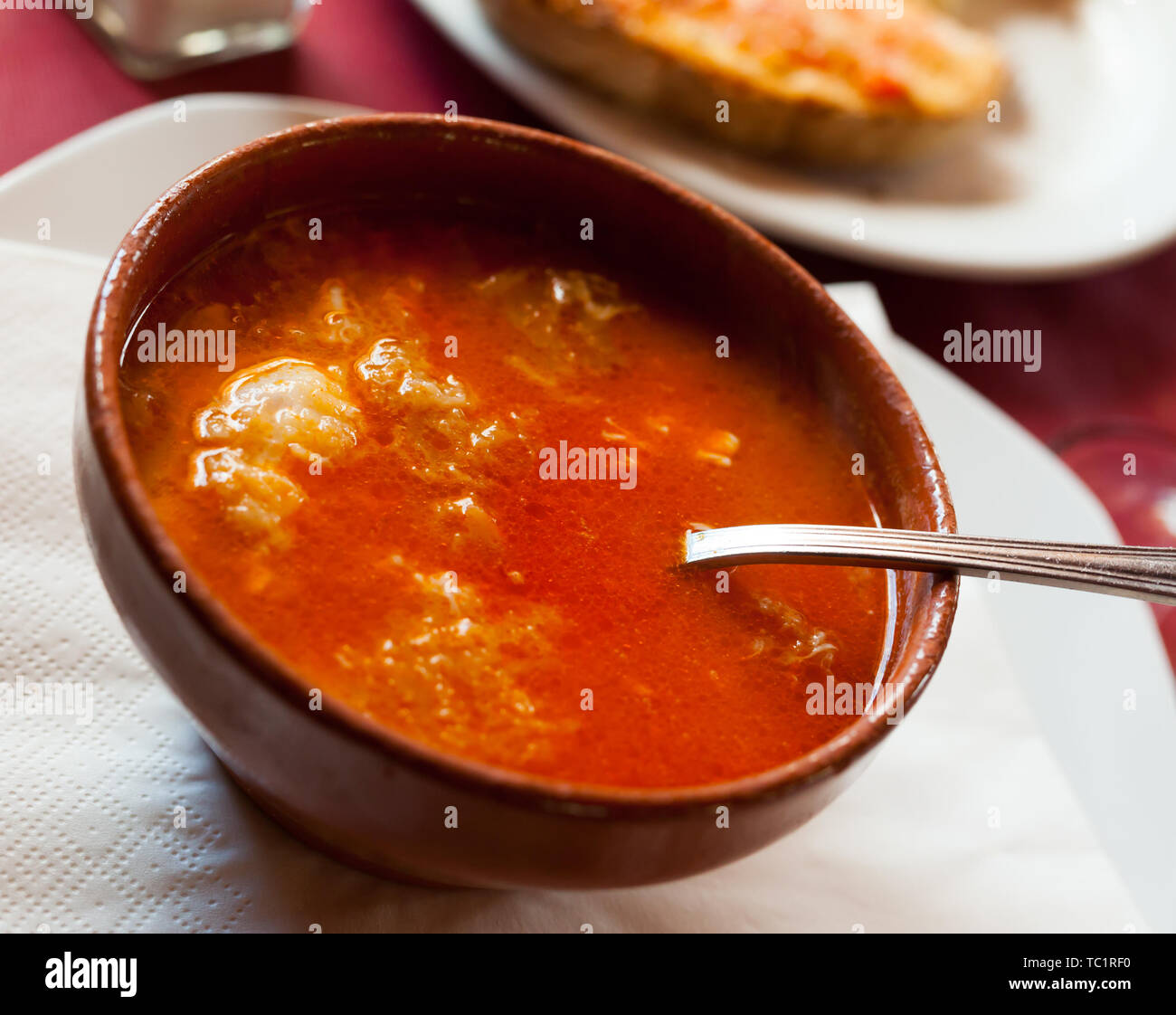 paprika soup with egg