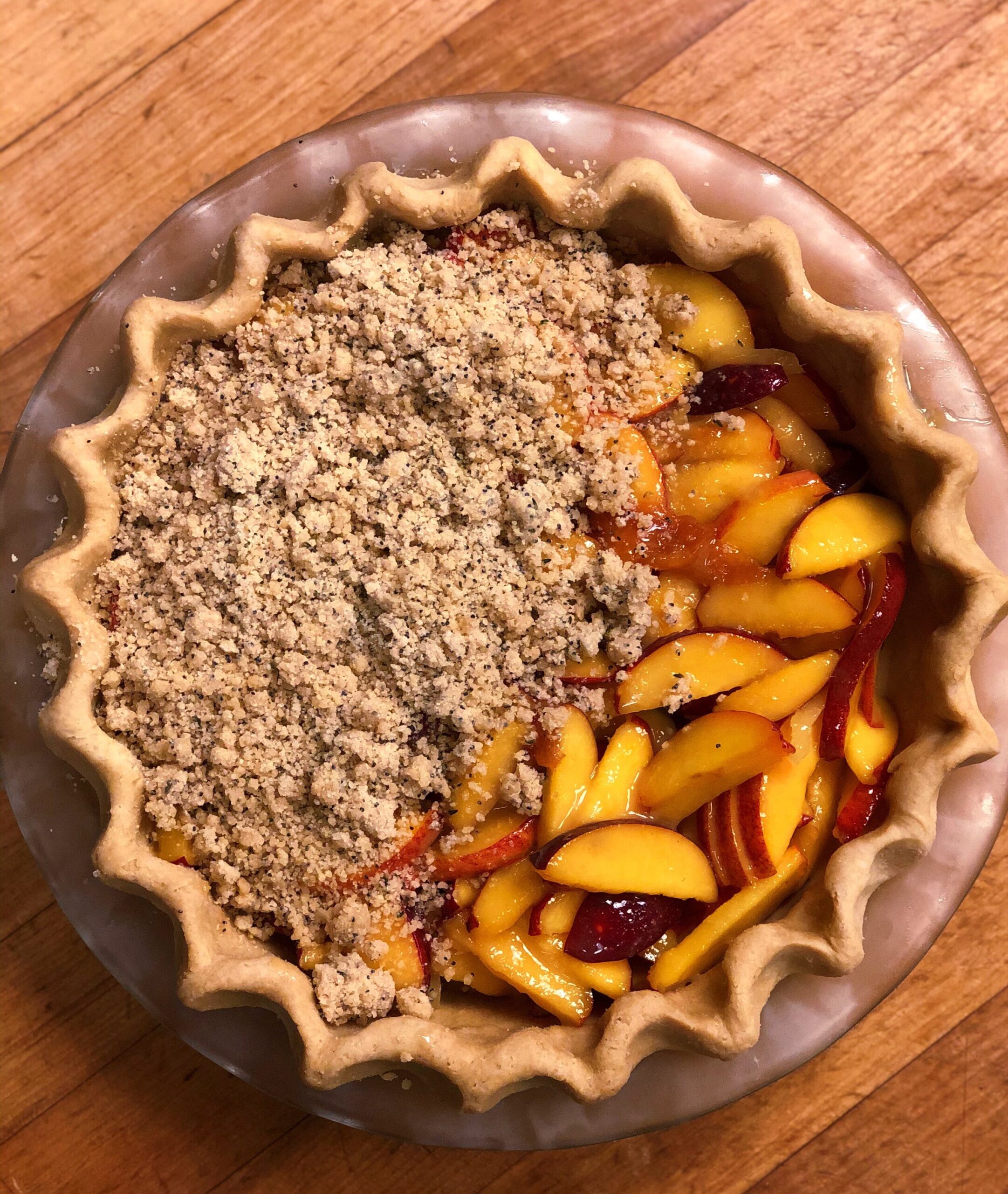 peach pie with poppy seeds scaled