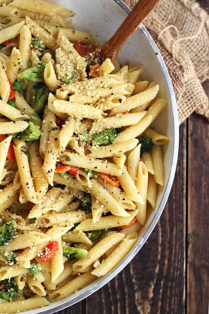 penne with vegetable recipes or pasta con verdura