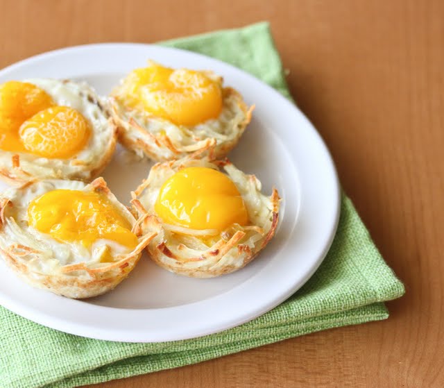 potato nests with cheese and egg yolk 1