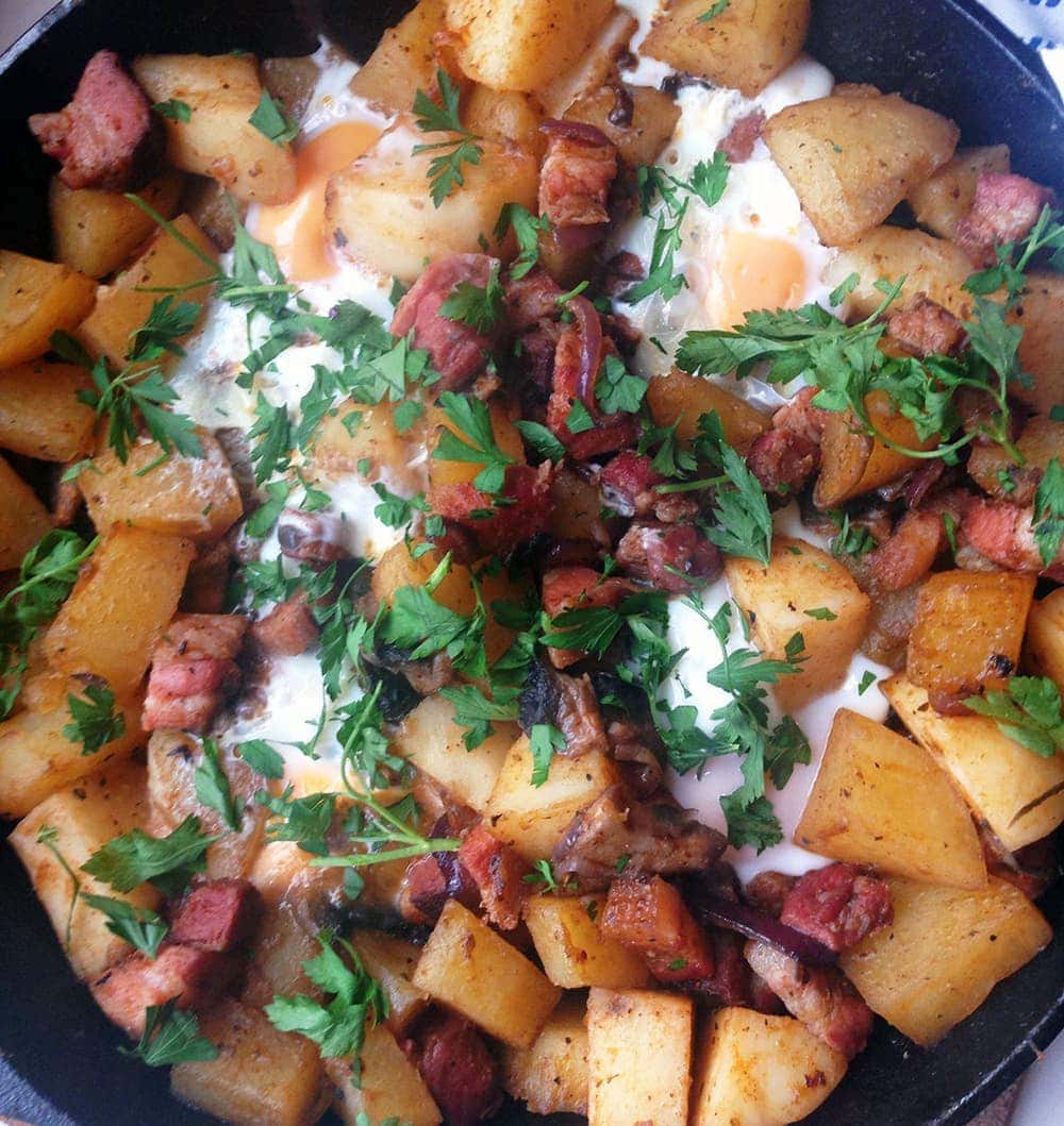 potatoes with mushrooms and bacon