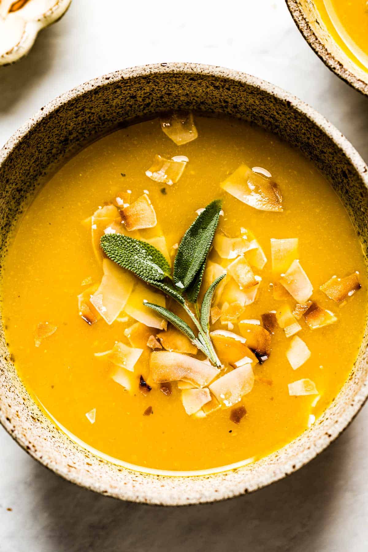 pumpkin soup with rice and chicken