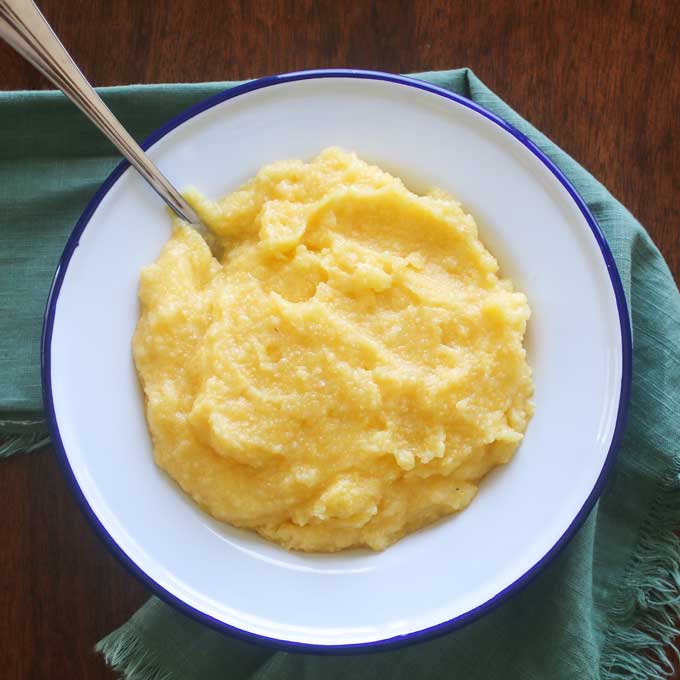 quick vegan lunch grilled celery and polenta porridge