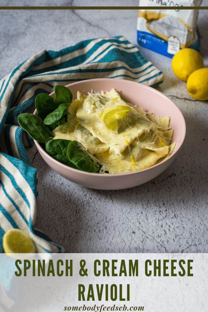 ravioli stuffed with cream cheese