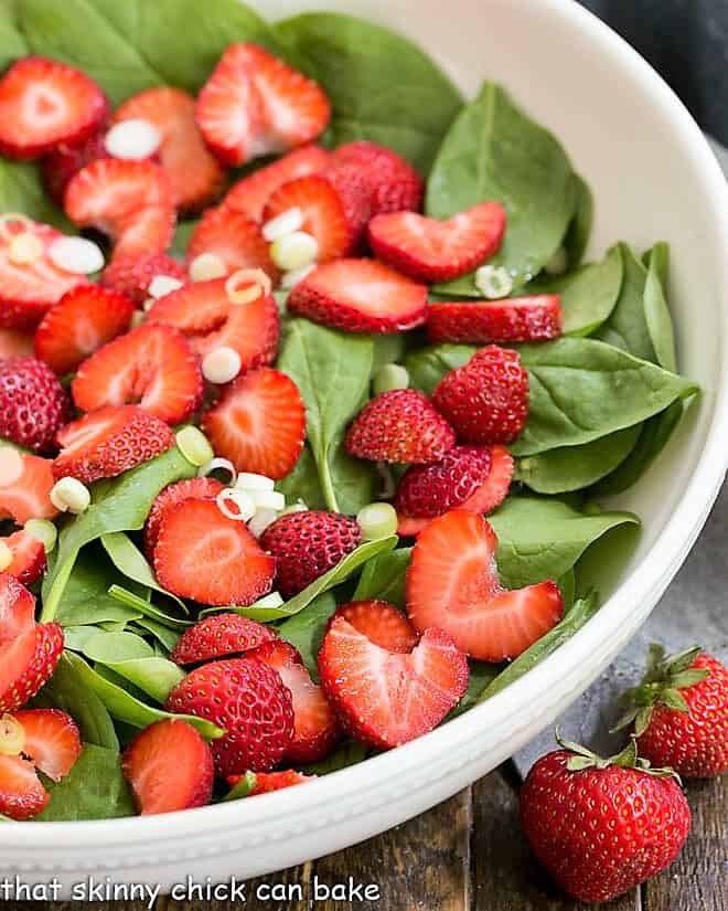 salad with strawberries and sesame dressing