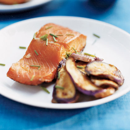 salmon with eggplant rolls 1