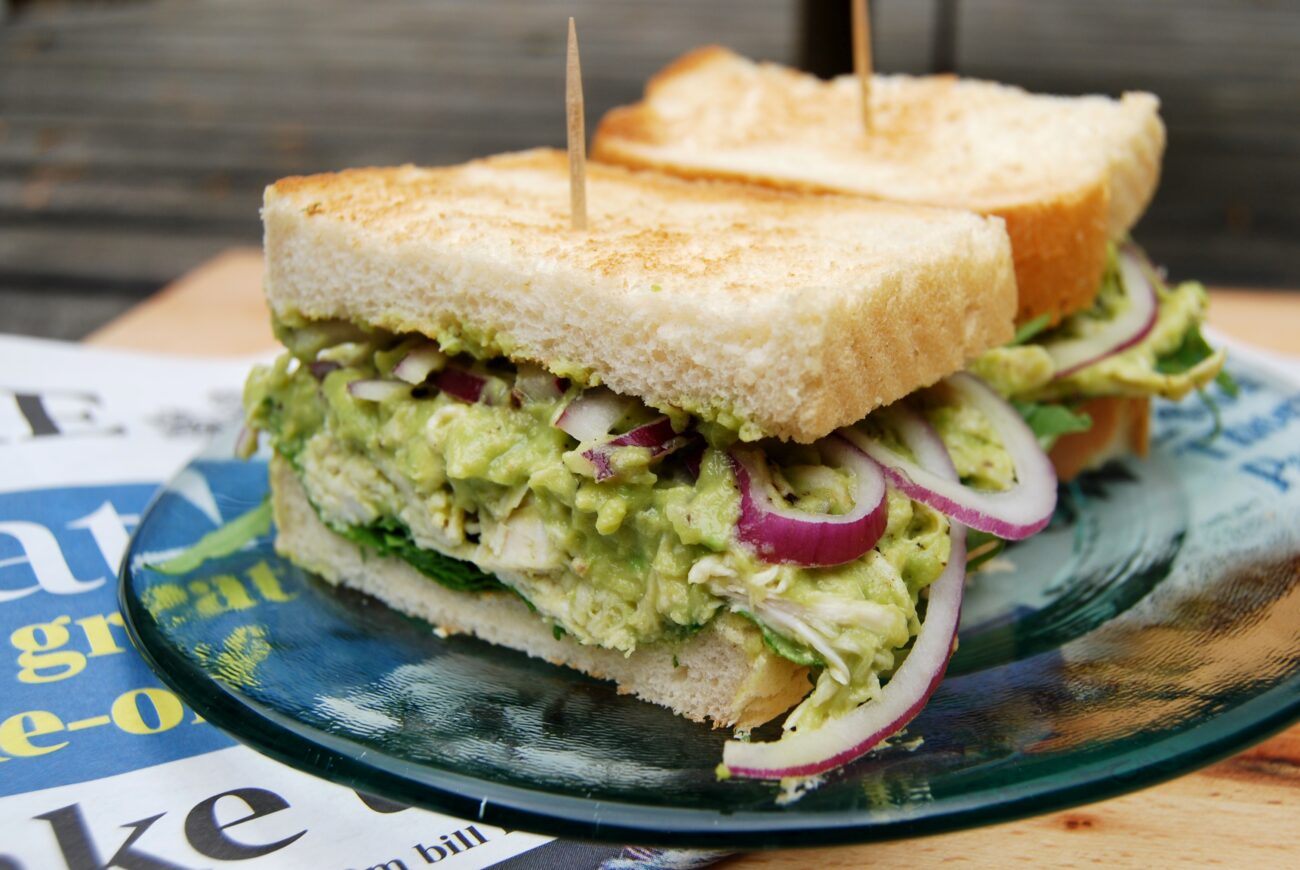 sandwich with mozzarella and avocado