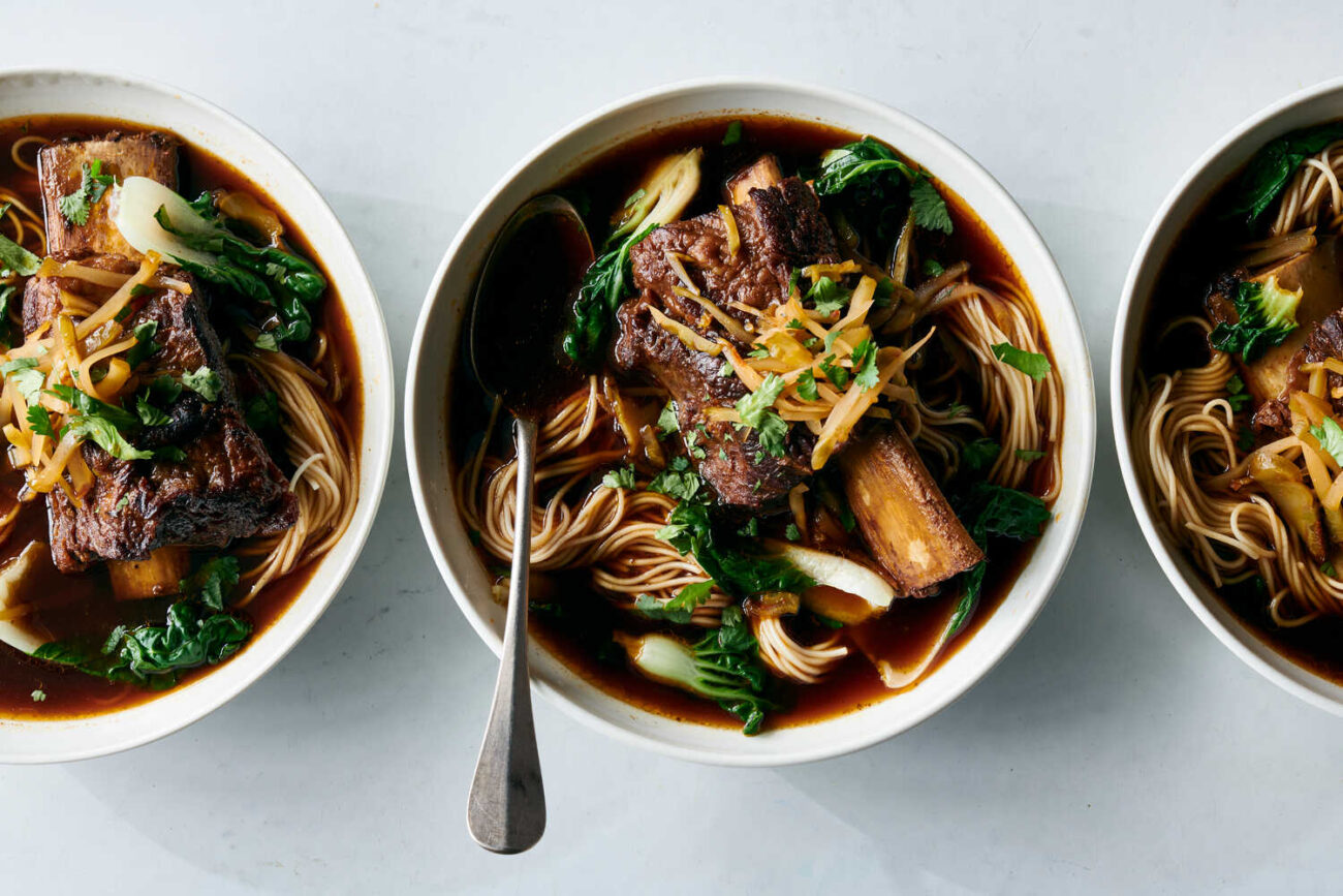 sour cabbage and bean soup with soy meat