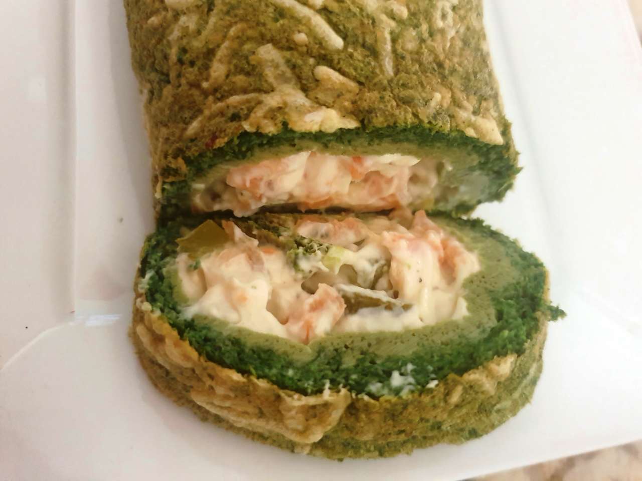 spinach egg roulade