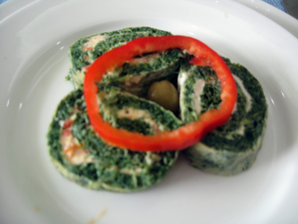 spinach roulade with cheese cream