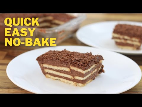 the best no bake cake made from biscuits and with milk cream